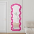 thumbnail image 3 of Barara King Wave Full length Mirror with Hanging or Against The Wall, Full Body Lighted Floor Mirror for Bedroom, Living Room, Rose, 3 of 6