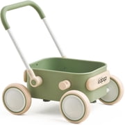 Kidpop Pula First Learner Baby Push Walker and Toddler Wagon with Wheels for Indoor Outdoor, 6 to 12 Months, Green