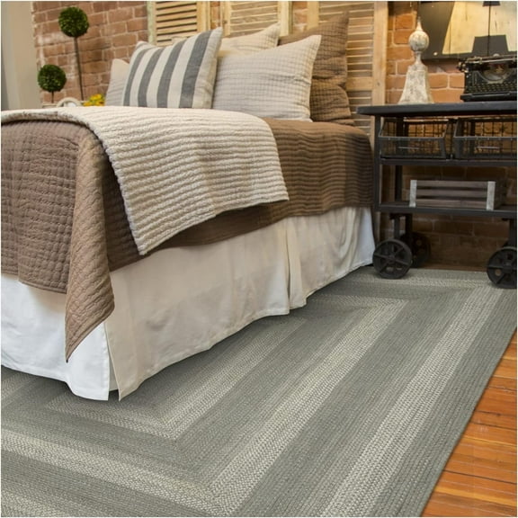 Homespice Grey Cloud Jute Gray 8x10' Braided Area Rug for Living Room, Bedroom Rug and Dining Room. Pet Friendly. Decor Styles- Farmhouse Rug, Rustic, Vintage, Cottage, Primitive, Country, Boho Rug
