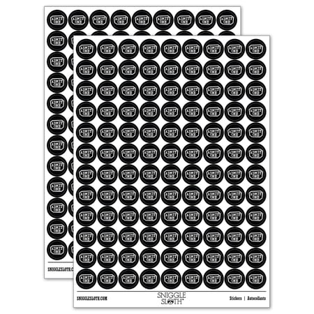 Admit One Movie Theater Ticket 200+ Round Stickers - Black - Matte Finish - 0.50 Size