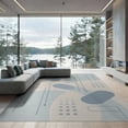 thumbnail image 2 of ODIKA 6'x9' Blue Ivory Geometric Modern Design Washable Area Rug Abstract Lines and Shapes with Accents for Family Room, Living Mater Bedroom, Non-Slip, Easy Care, 2 of 7