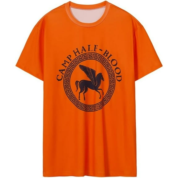 Percy Shirt  Men's Camp Half-Blood Orange Shirt Short Sleeves Outfits