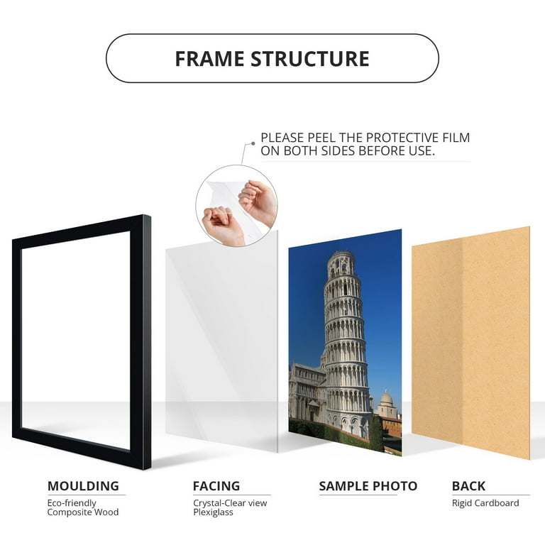wallsthatspeak 4 Black Picture Frames 20x28 for Puzzles, Posters