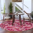 thumbnail image 4 of Round Area Rug 8 Ft, Cherry Blossom Washable Non-Slip Circle Carpet for Living Room/Bedroom, Spring Watercolor Flowers Modern Abstract Art Collection Low-Profile Large Area Rugs for Indoor, 4 of 7