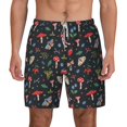 thumbnail image 3 of Uemuo Forest Flora and Insects Pattern Mens Swim Trunks Quick Dry Board Shorts with Mesh Lining, Stretch Beach Shorts Quick Dry No-Chafing Board Shorts-XX-Large, 3 of 9