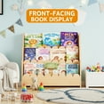 thumbnail image 5 of SpaceAid 3 Tier Wood Scalloped Bookshelf, Montessori Bookcase for Toddlers, Natural, 5 of 7