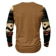 thumbnail image 4 of ZCFZJW Mens Fashion T-Shirts Casual Patchwork Print Long Sleeve Button up V Neck Graphic Henley Shirts Loose Regular Fit Comfy Workout Pullover Tops Khaki XXXXL, 4 of 5