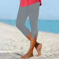 thumbnail image 3 of FNFYFH Clearance Womens Compression Yoga Capri Pants Muscle Support Workout Leggings,Gray, 3 of 10