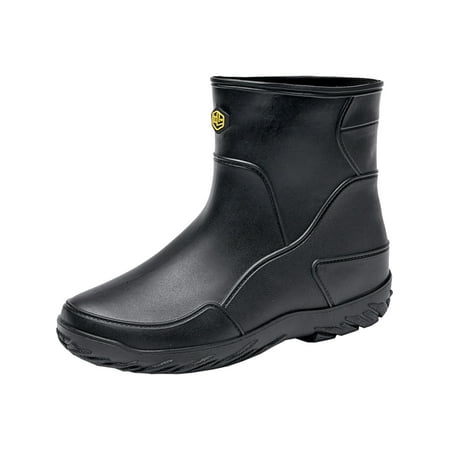 

Rotosw Mens Waterproof Boot Wide Calf Garden Shoes Slip Resistant Rain Boots Comfortable Lightweight Work Casual Rainboot Black 8