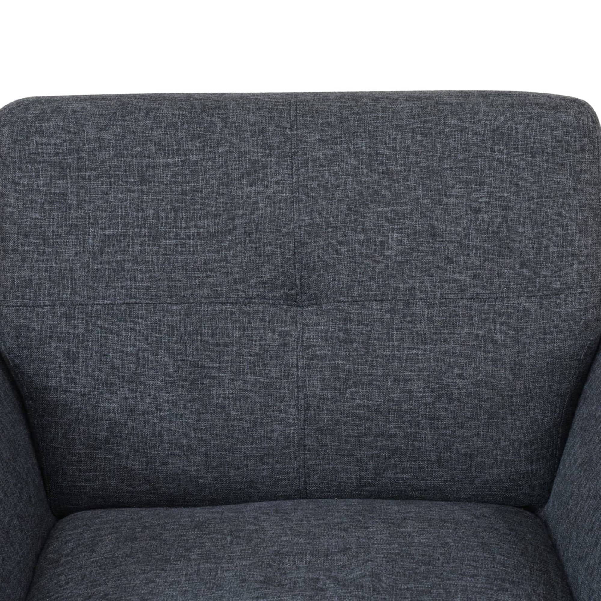 Mid Century Modern Sofa Couch 3 Seater Couches Chair with Metal Leg for Living Room Furniture, Black Grey