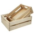 thumbnail image 4 of 2pcs Wooden Storage Crate Hollow Handle Wood Crafted Boxes for Home Shop, 4 of 9