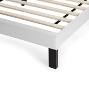 Poundex Upholstered Platform Bed, Twin, White