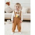 thumbnail image 5 of BemeyourBBs Baby Boy Thanksgiving Outfit Turkey Bowtie Romper Suspender Pants Hat, 5 of 9