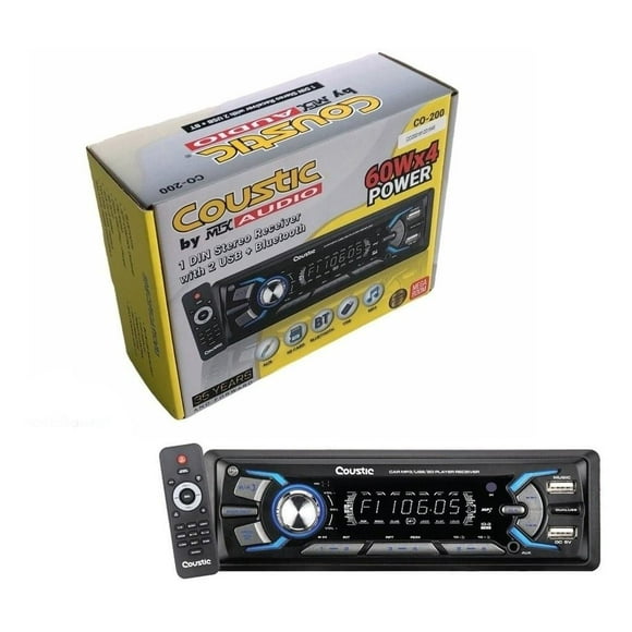 AUTOESTEREO COUSTIC 1 DIN 2 PUERTOS USB BLUETOOTH CO-2800 MTX CHCO-200