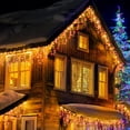 thumbnail image 2 of Guirnalda de luces LED de 4 m y 20 m con forma de carámbano para la calle, 8 modos de iluminación para Navidad en casa, decoración para Año Nuevo, 2 of 5