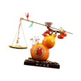 thumbnail image 4 of TISHITA Gourd Statue Resin Figurine Chinese Collection Birthday Gift Sculpture Ornament for Bedroom Indoor Living Room Office Desktop Orange, 4 of 8