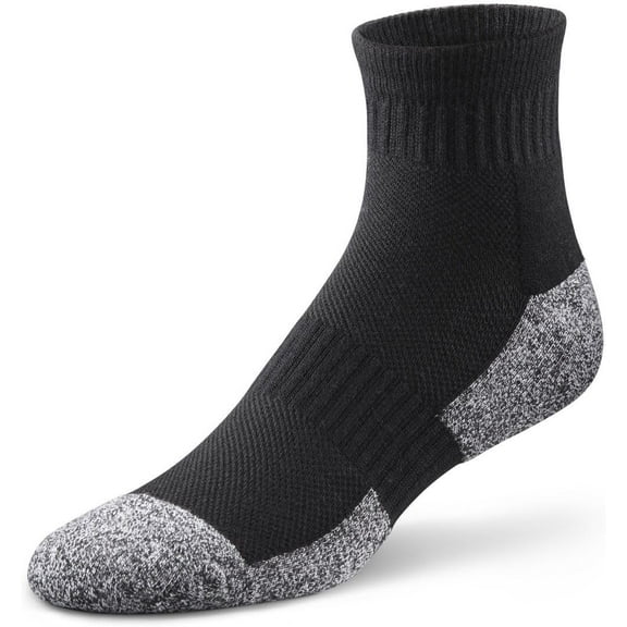 Dr. Comfort Diabetic Ankle Socks for Men and Women, Non-Binding and Breathable (1 Pair) - Large, Black