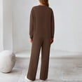 thumbnail image 4 of Women's 2 Piece Outfits Lounge Set Mock Neck Long Sleeve Sweatshirt With Wide Leg Pants Sweatsuit Fall 2025 Coffee M, 4 of 5