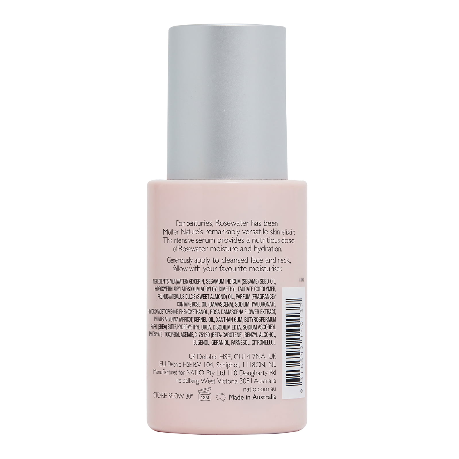 Natio Rosewater Antioxidant Serum, Facial Serum, 1 oz