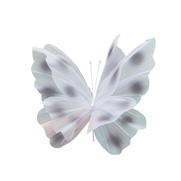 Decoración de mariposas artificiales, mariposa con purpurina de seda, pegatina de pared artesanal, decoración de boda hecha a mano para Cosplay, casa Negro