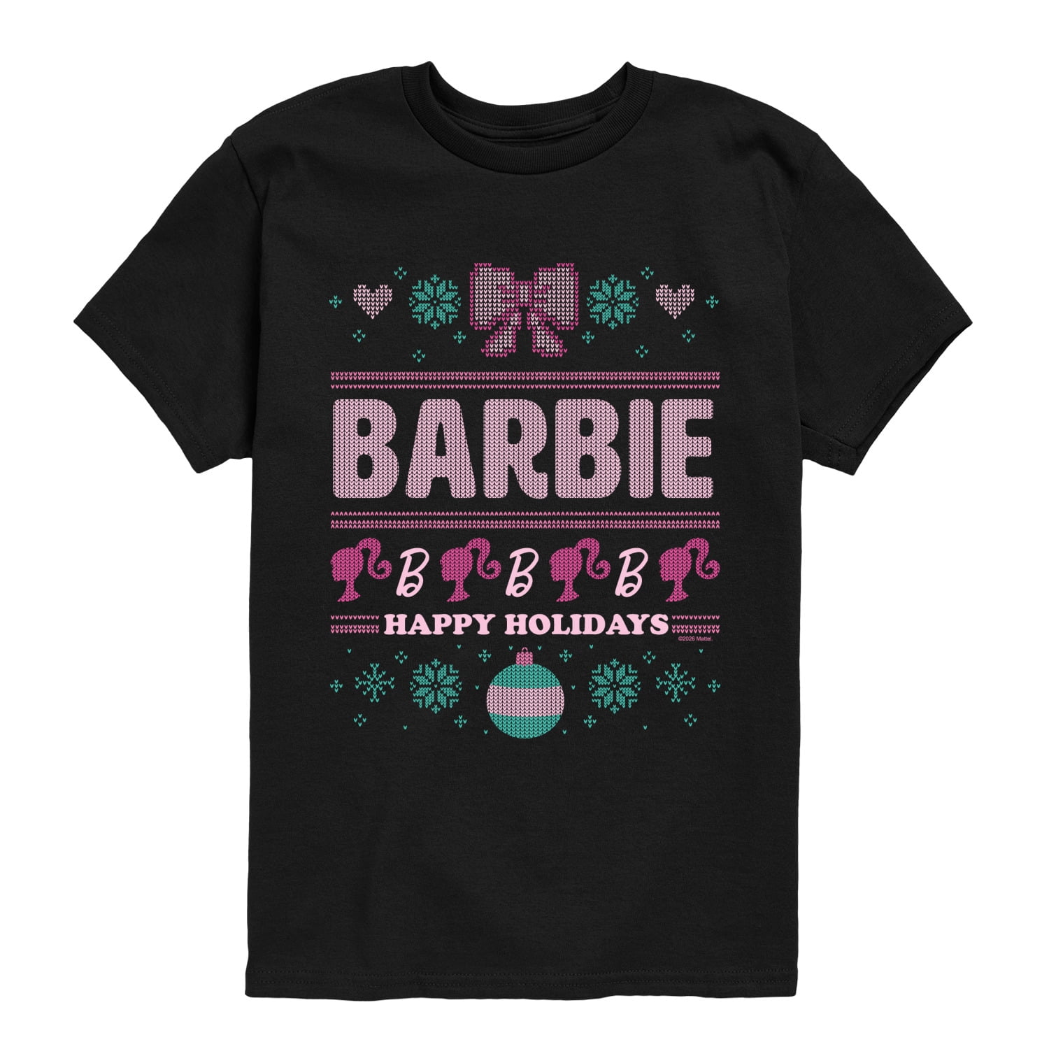 Barbie - Xmas Sweater - Youth Boys Short Sleeve Graphic T-Shirt