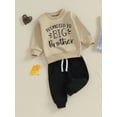 thumbnail image 3 of Liacowi Kids Boy 2Pcs Fall Outfits 6M 12M 18M 24M 3T 4T Toddler Boy Long Sleeve Sweatshirt + Solid Color Pants Set Baby Boys Casual Autumn Clothes, 3 of 9