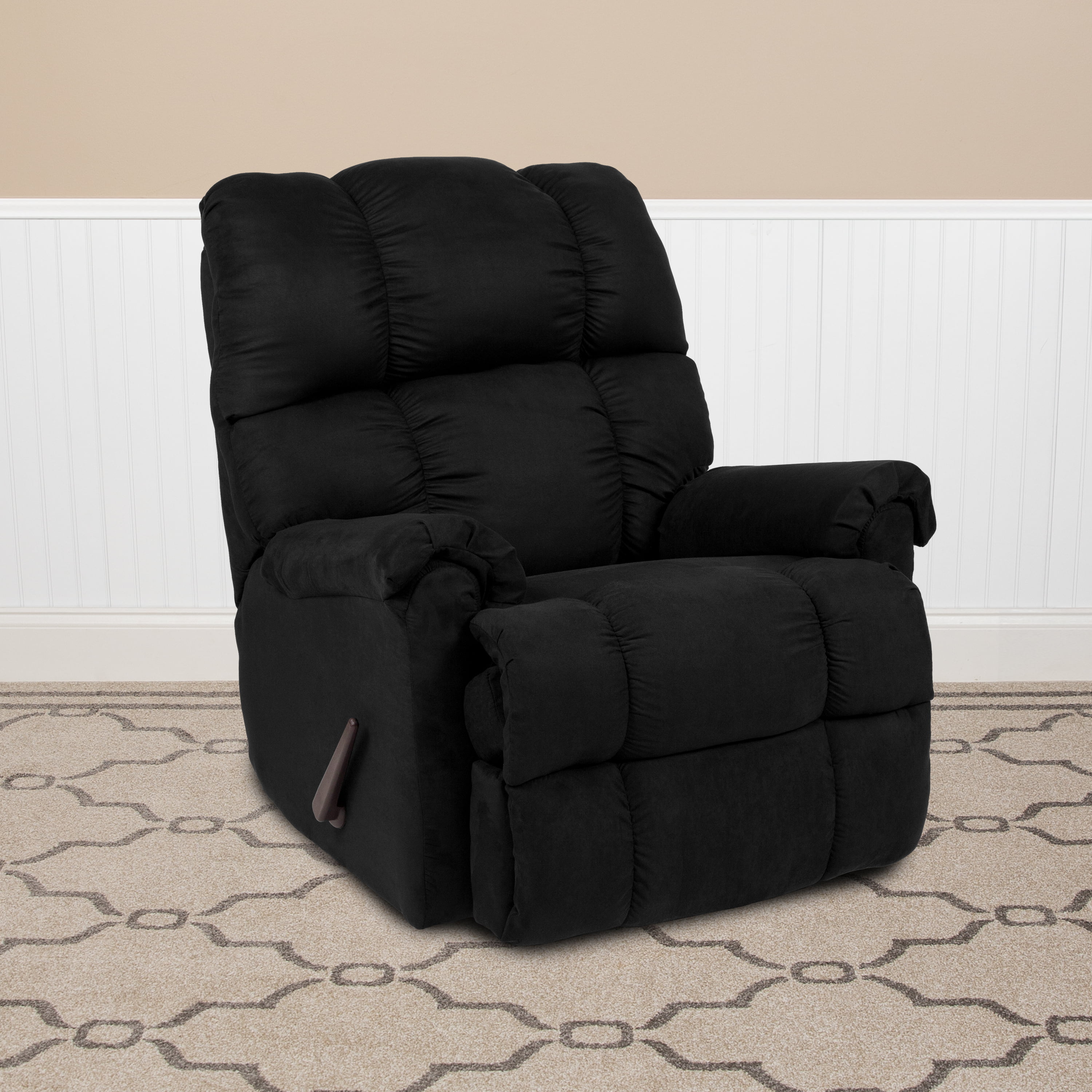 Flash Furniture Sierra Black Microfiber Rocker Recliner - Walmart.com