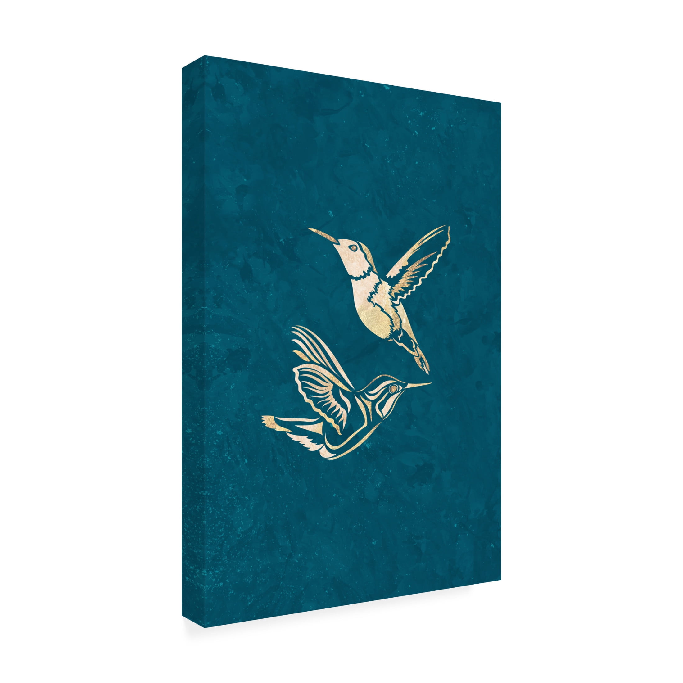 Trademark Fine Art Sarah Manovski Gold Hummingbird Line art Silhouettes 1 Canvas Wall Art