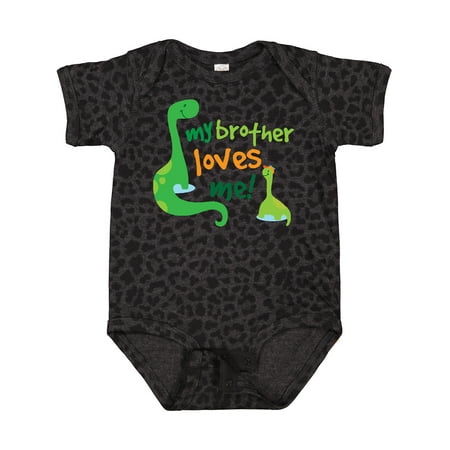 

Inktastic My Brother Loves Me Dinosaur Gift Baby Boy Bodysuit