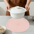 thumbnail image 4 of Farmhouse Placemats Set of 6 Woven Placemats, Washable Kitchen Table Mat for Dining Table Decor Pink 15inch, 4 of 6