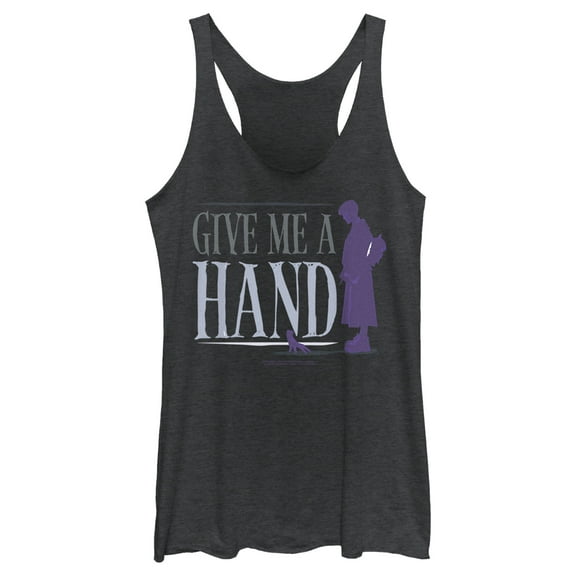 Women's Wednesday Give Me a Hand  Racerback Tank Top Black Heather Large