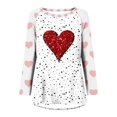 thumbnail image 4 of Diufon Hauts de la Saint-Valentin pour Femmes Manches Longues Col Rond Chandail Chemise Tendance Mignonne Robe Imprimée à Sequins Blouse, 4 of 4
