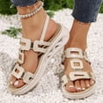 thumbnail image 5 of Xdegoge Womens Sandals Casual Summer Open Toe Gladiator Ankle Strap Sandals Geometric Cutout Flexible Sporty Flatform Walking Shoes, 5 of 9