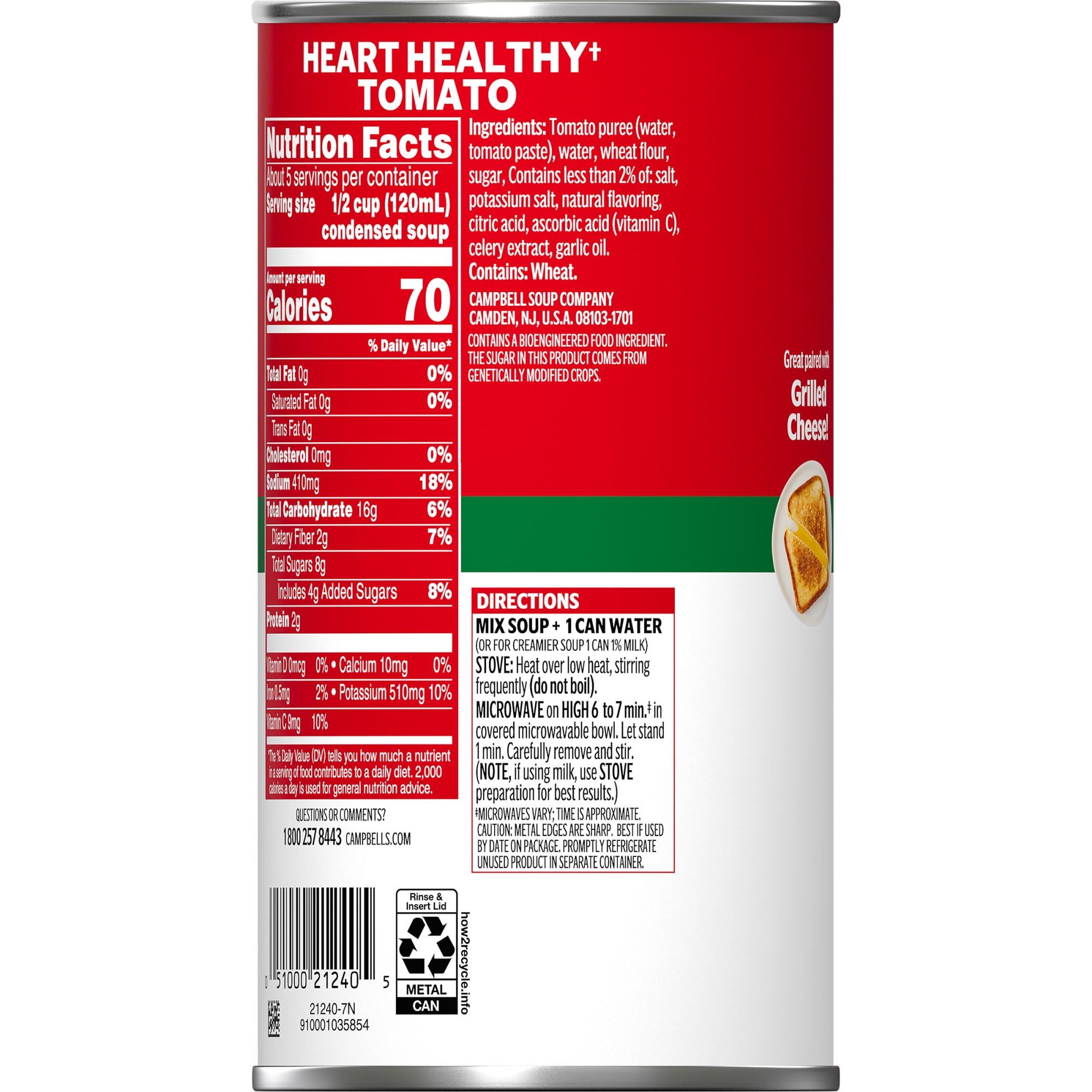 (12 pack) Campbell’s Condensed Heart Healthy Tomato Soup, 23.2 oz Family Size Can