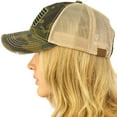 thumbnail image 2 of CC Everyday Distressed Trucker Mesh Summer Vented Baseball Sun Cap Hat (American Flag Camo Olive), 2 of 4