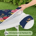 thumbnail image 5 of Pioneer Flower Floral Print Pattern Round Fitted Tablecloth with Elastic Edge,Dining Table Cover Waterproof,Outdoor Round Tablecloth for Camping,Dining,Indoor and Outdoor, 5 of 7