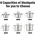 thumbnail image 2 of Cook N Home Stockpot Large pot Sauce Pot Induction Pot With Lid Professional Stainless Steel 20 Quart, with Stay-Cool Handles, silver, 2 of 7