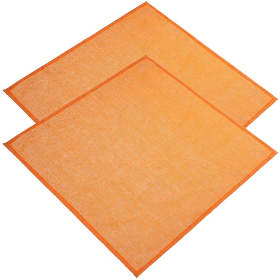 FELTECHELECTR 2Pcs Reusable Orange Dinner Napkins Decorative Table Mat for Dining Room