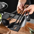 thumbnail image 6 of KOYPTL Silicone Cooking Utensils Set-7 PCS Kitchen Utensils Set with 446°FHeat-Resistant Silicone & Wood Handle Non-Toxic, Kitchen Utensils Spatula Set Includes Spatula & Spoon for Non-Stick Cookware, 6 of 7