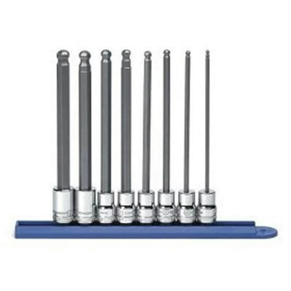 80573 8 Piece 0.375 Inch Drive Metric Ball Hex Bit Socket Set