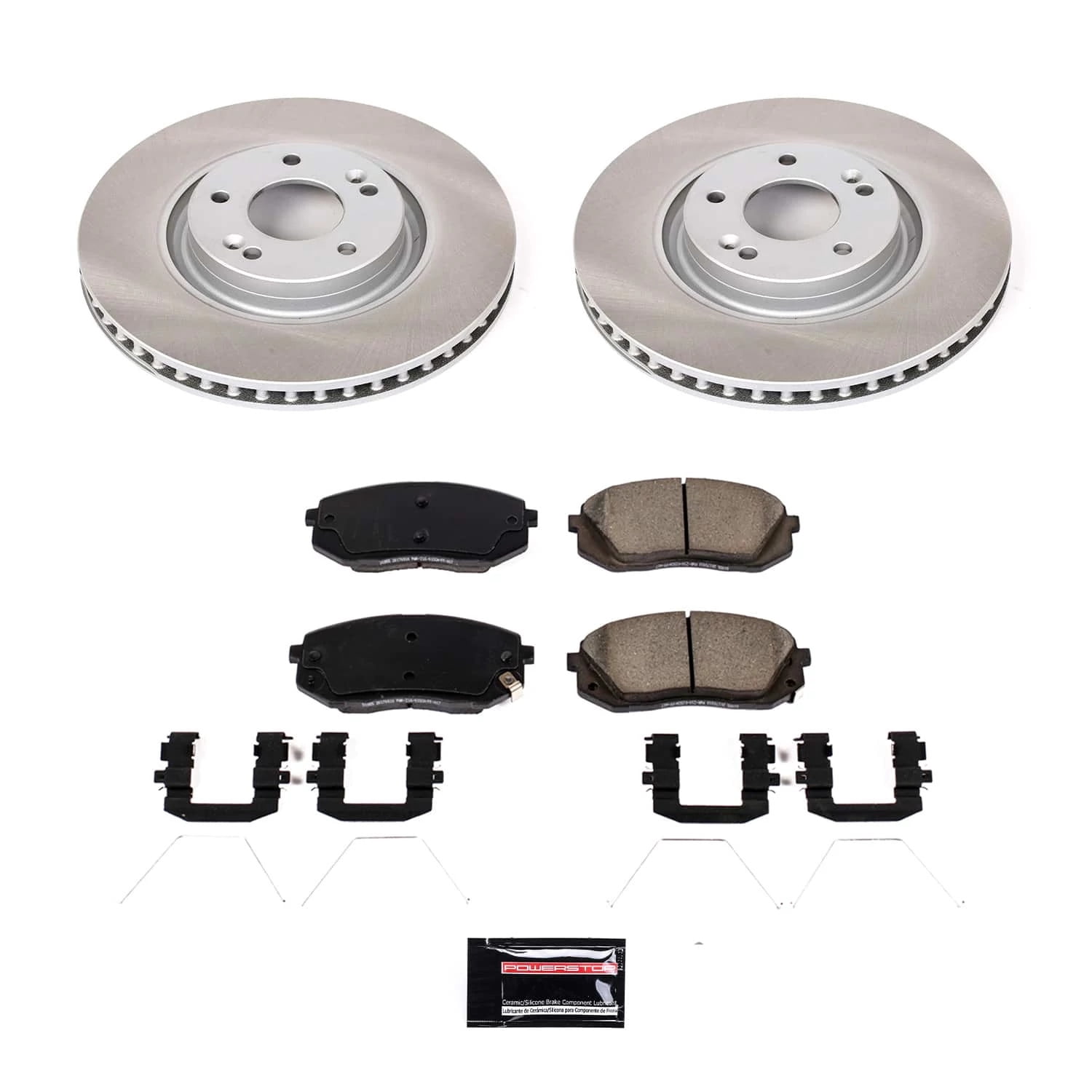PowerStop Front Semi-Coated Rotor and Low-Dust Ceramic Brake Pad Kit SC7509