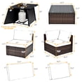 thumbnail image 3 of Costway 7PCS Patio Rattan Furniture Set Fire Pit Table Cover Cushion Black, 3 of 7