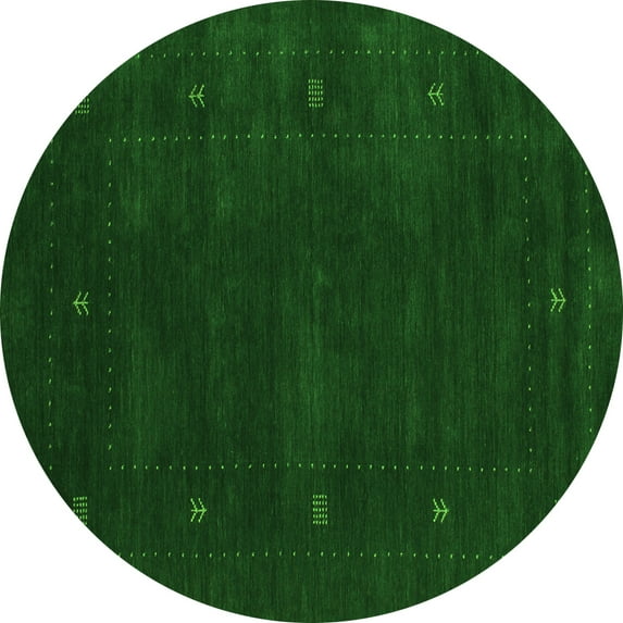 Ahgly Company Indoor Round Abstract Green Contemporary Area Rugs, 6' Round