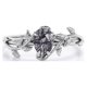 thumbnail image 1 of JeenMata Anillo de Compromiso de 4 Puntas con Diseño Botánico Cuarzo Rutilado con Agujas Negras Talladas en Forma de Pera de 1 Quilate; Baño de Oro Blanco de 18 K sobre Plata, 1 of 6