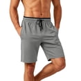 thumbnail image 3 of Men's Ice Silk Shorts Quick Dry Running Shorts Drawstring Elastic Waist Short Pants with Pocketed Lightweight Breathable Bottoms Summer Sports Wear, 3 of 5
