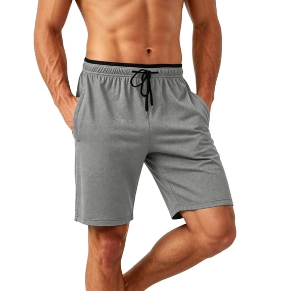 Men's Long Basketball Shorts with Zipper Pocket 9"/11'' Quick Dry Gym Shorts Lightweight Athletic Shorts for Men (Gray,S)