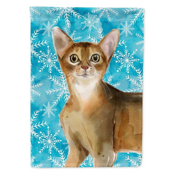 Carolines Treasures CK3102CHF Abyssinian Winter Snowflake Flag Canvas House Size  Large multicolor
