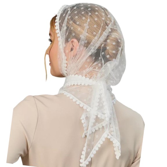 Yoetaun Elegant Lace Headscarf Weddings Bridal Head Covering Romantics Lace Wrap for Weddings and Event Color 2