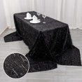 thumbnail image 4 of Efavormart 90"x156" Black Metallic Fringe Shag Tinsel Rectangle Polyester Tablecloth For Catering Wedding Party Decorations, 4 of 11