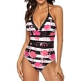 thumbnail image 2 of NICKSUN Maillot de Bain une Pièce pour Femmes Contrôle du Ventre Maillot de Bain Modeste Col en V, 2 of 9
